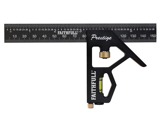 Prestige Combination Square - Black Aluminium 300mm